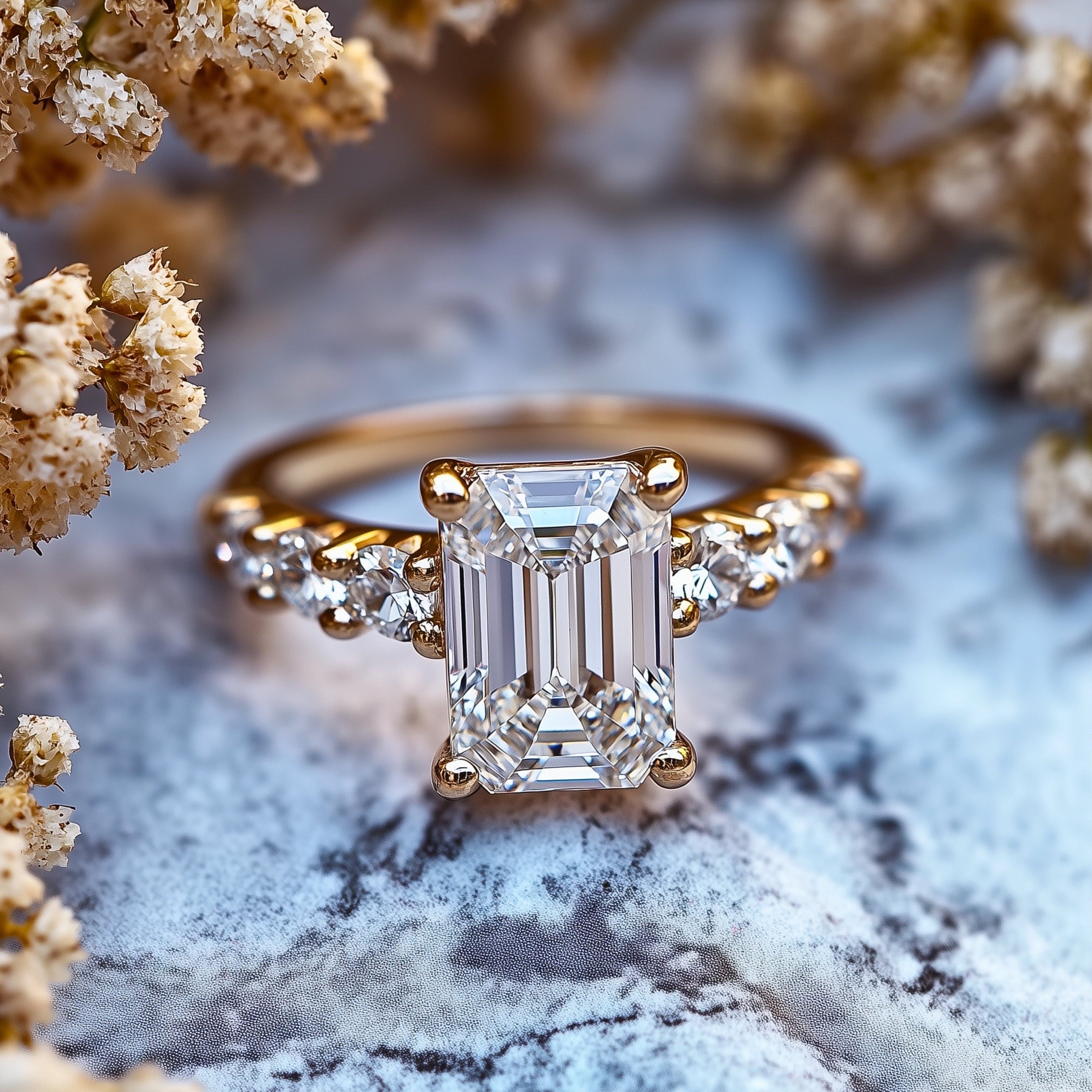 The Nora Joy Eternity Emerald Cut Moissanite Ring
