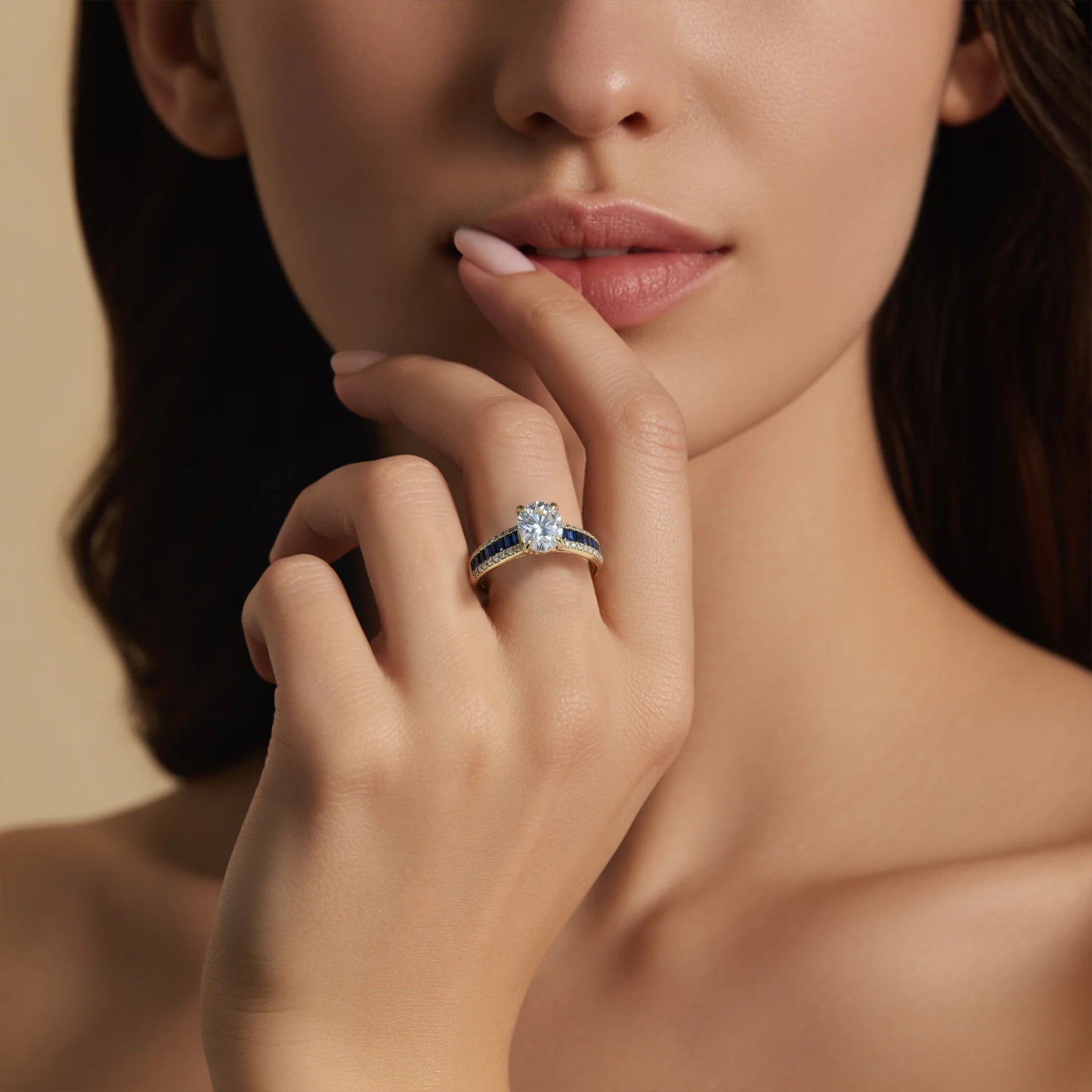 The Sapphira Round Cut Moissanite Ring