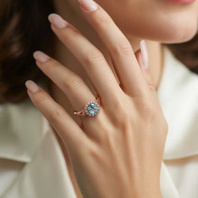 The Marinella  1CT Round-Cut Blue Gemstone Ring