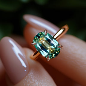 Juliana 2CT Oval Cut Green Gemstone Ring