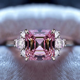 The Ulissa 2CT Asscher Cut Pink Gemstone Ring