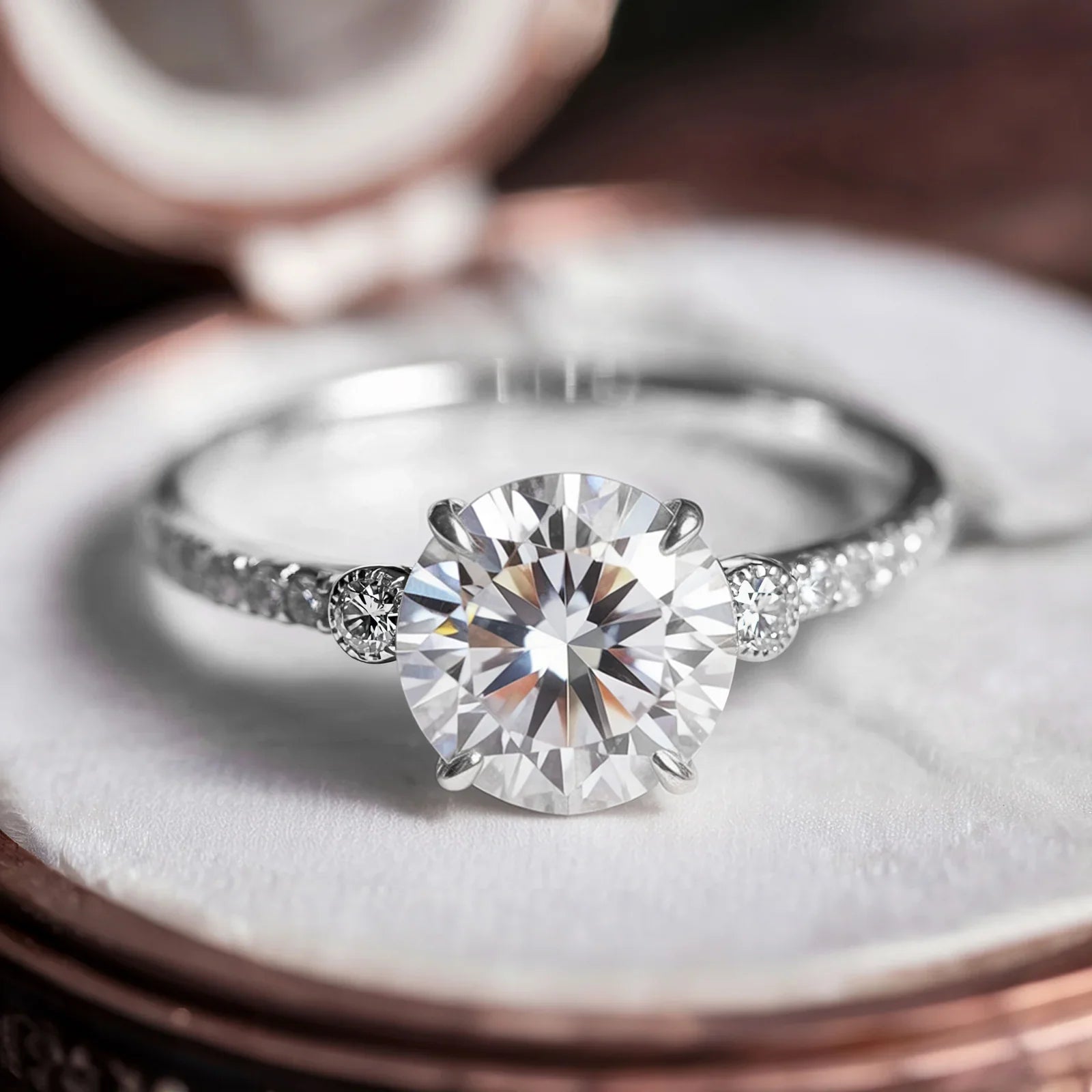 The Luna Round Cut Moissanite Ring