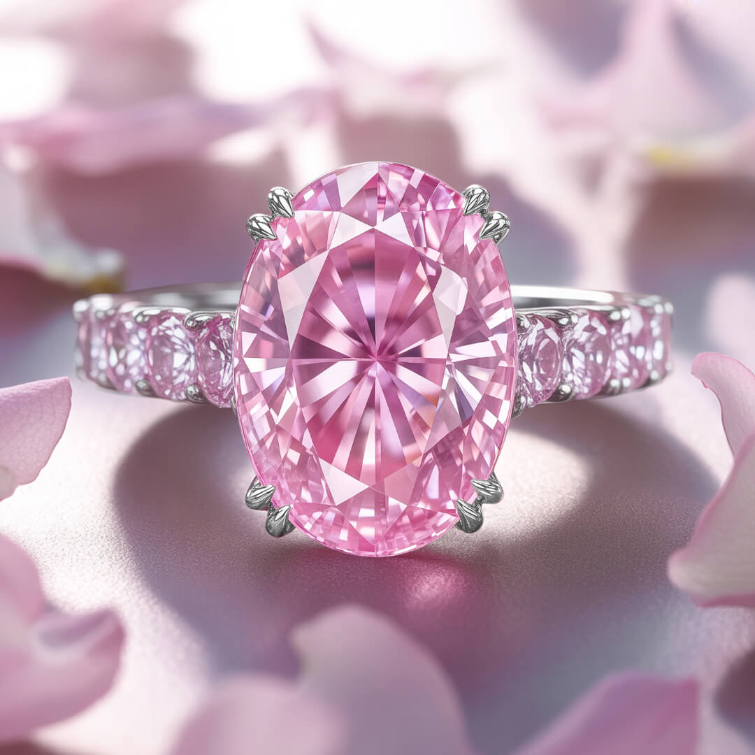 Camilla Ring mit ovalem rosa Edelstein