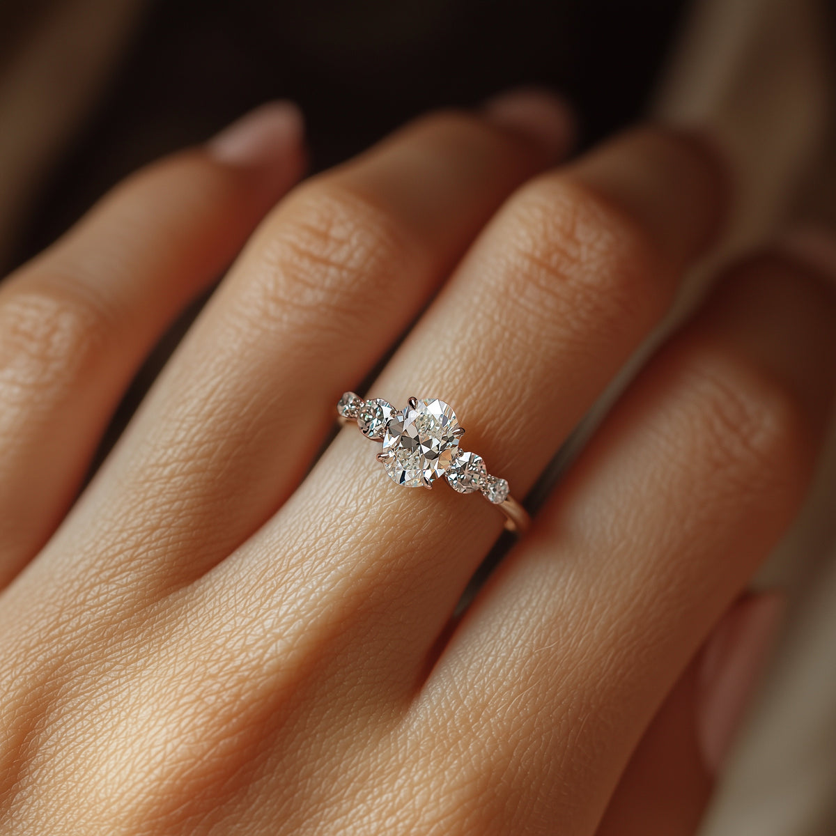 The Alina 1CT Oval Cut Moissanite Ring