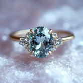Olivia Jane 2CT Oval Cut Blue Gemstone Ring