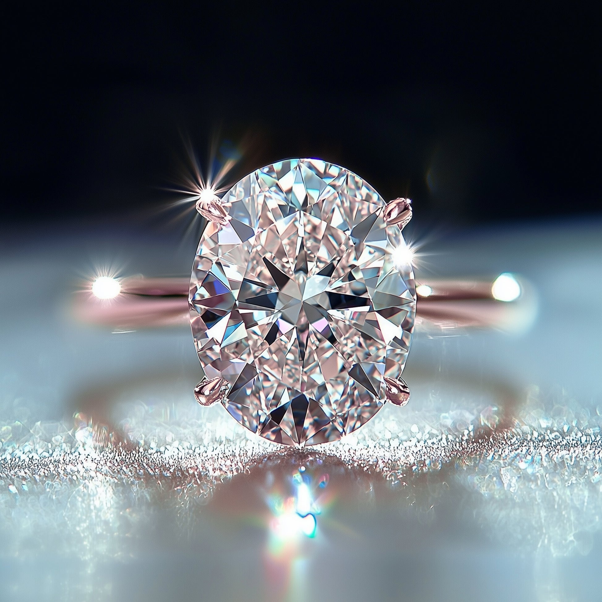 Der Bella-Ring mit ovalem Moissanit-Schliff