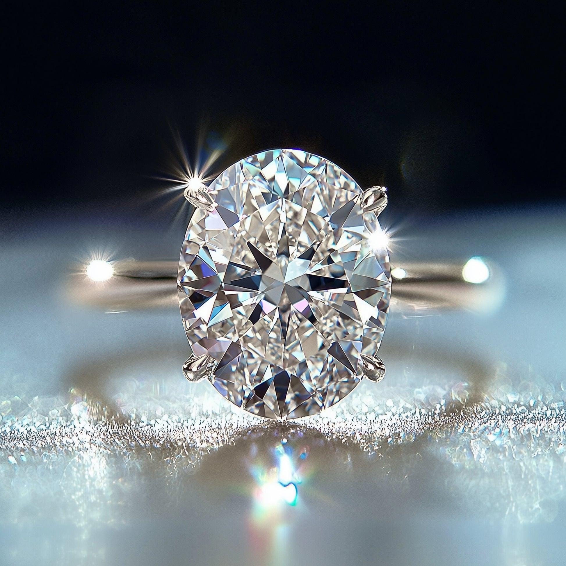 Der Bella-Ring mit ovalem Moissanit-Schliff