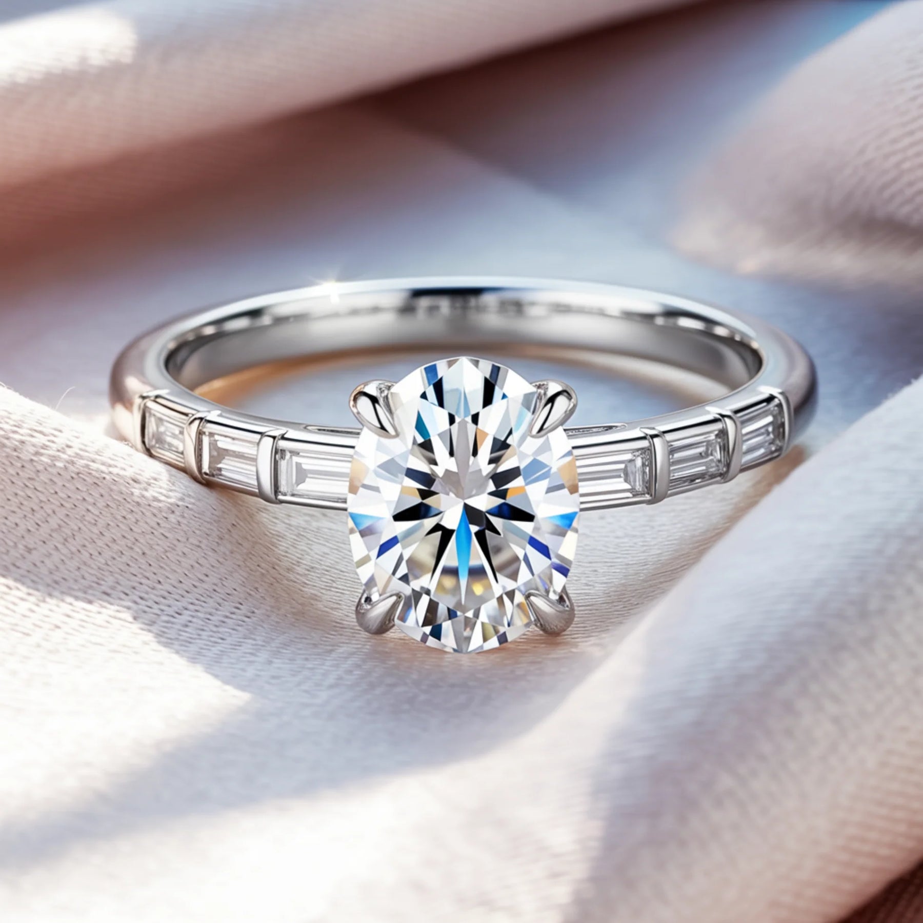The Celeste Oval Cut Moissanite Ring