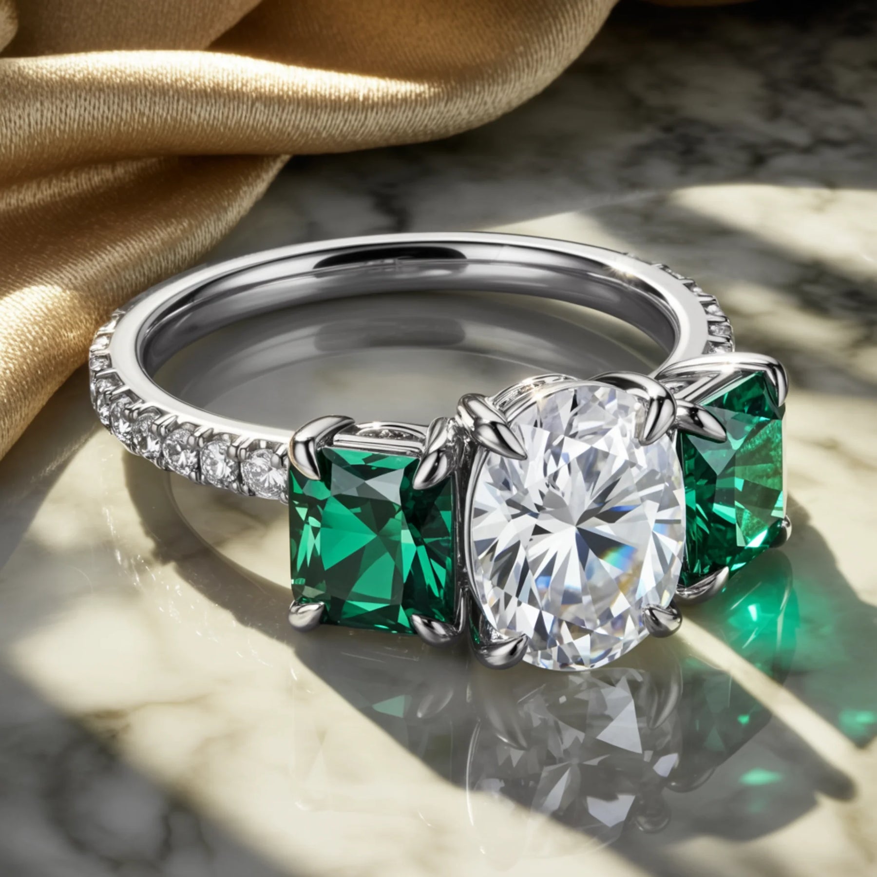 The Esmeralda Oval Cut Moissanite Ring