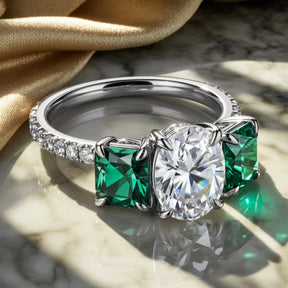 The Esmeralda Oval Cut Moissanite Ring