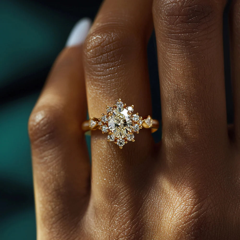 Glacier Dream Oval Cut Moissanite Engagement Ring