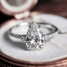 The Luna 2CT Pear Cut Moissanite Ring