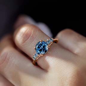 Althea  1CT Round-Cut Blue Gemstone Ring