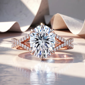 The Arabella Oval Cut Moissanite Ring