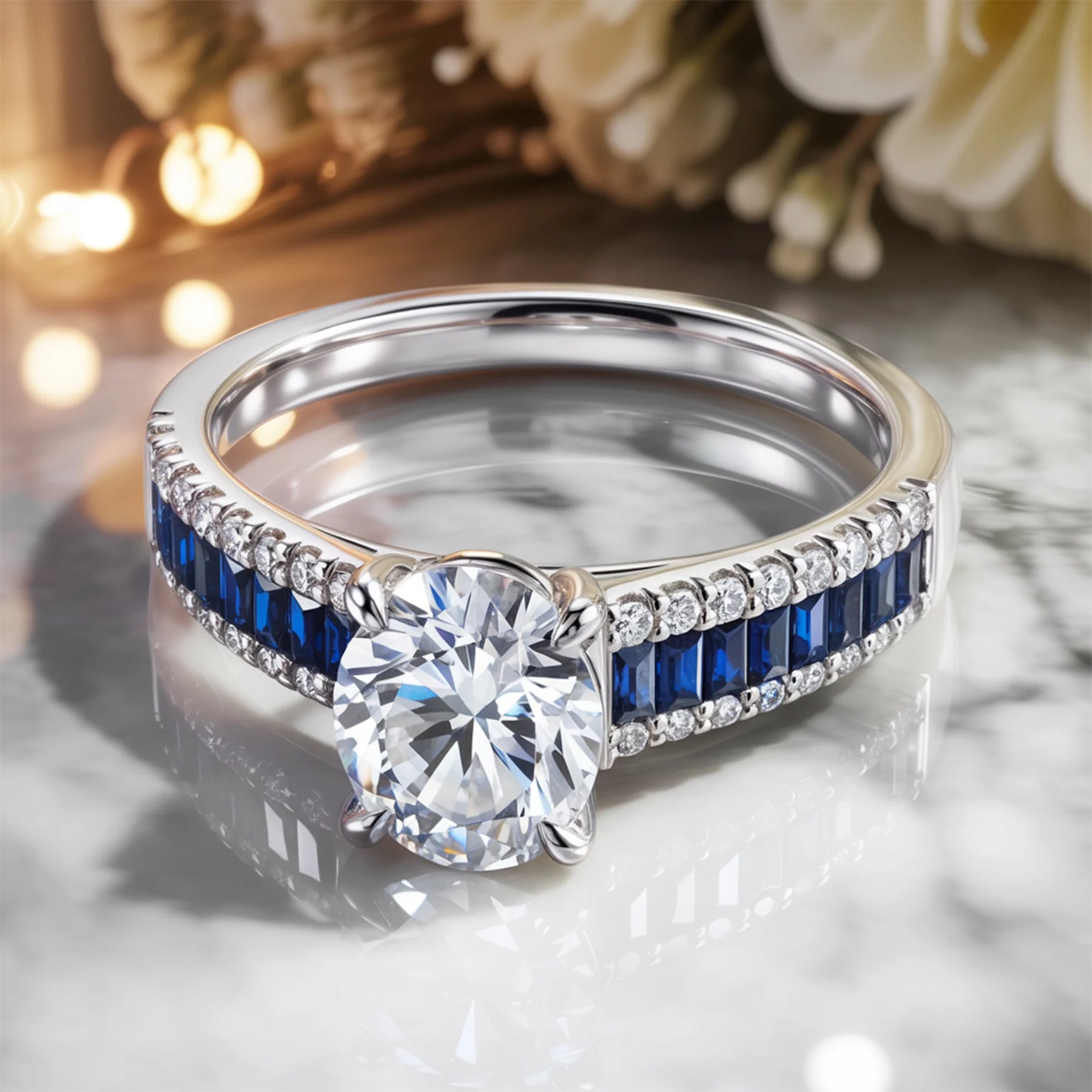 The Sapphira Round Cut Moissanite Ring