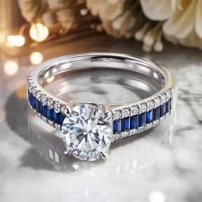 The Sapphira Round Cut Moissanite Ring