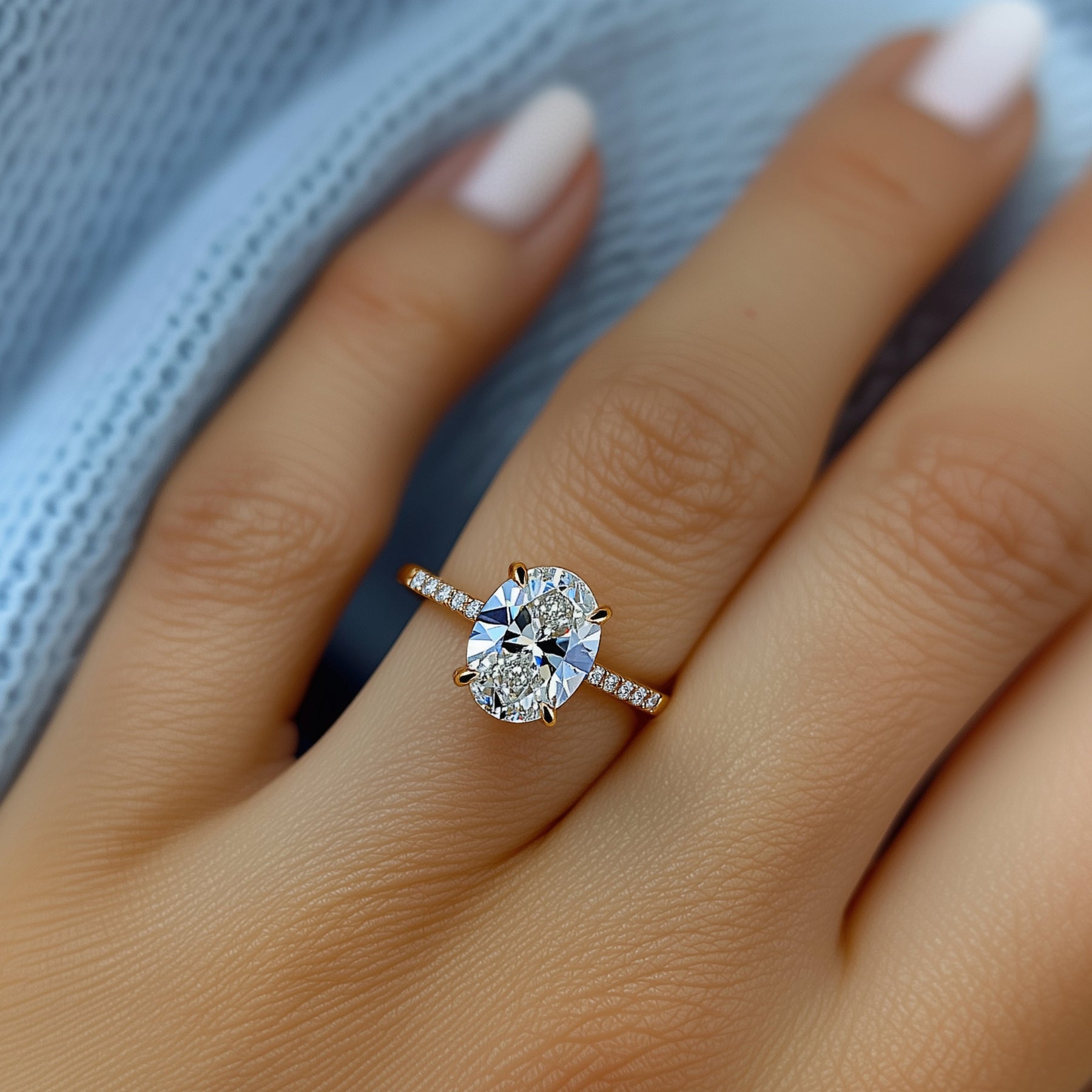 The Opaline 2CT Oval Cut Moissanite Ring