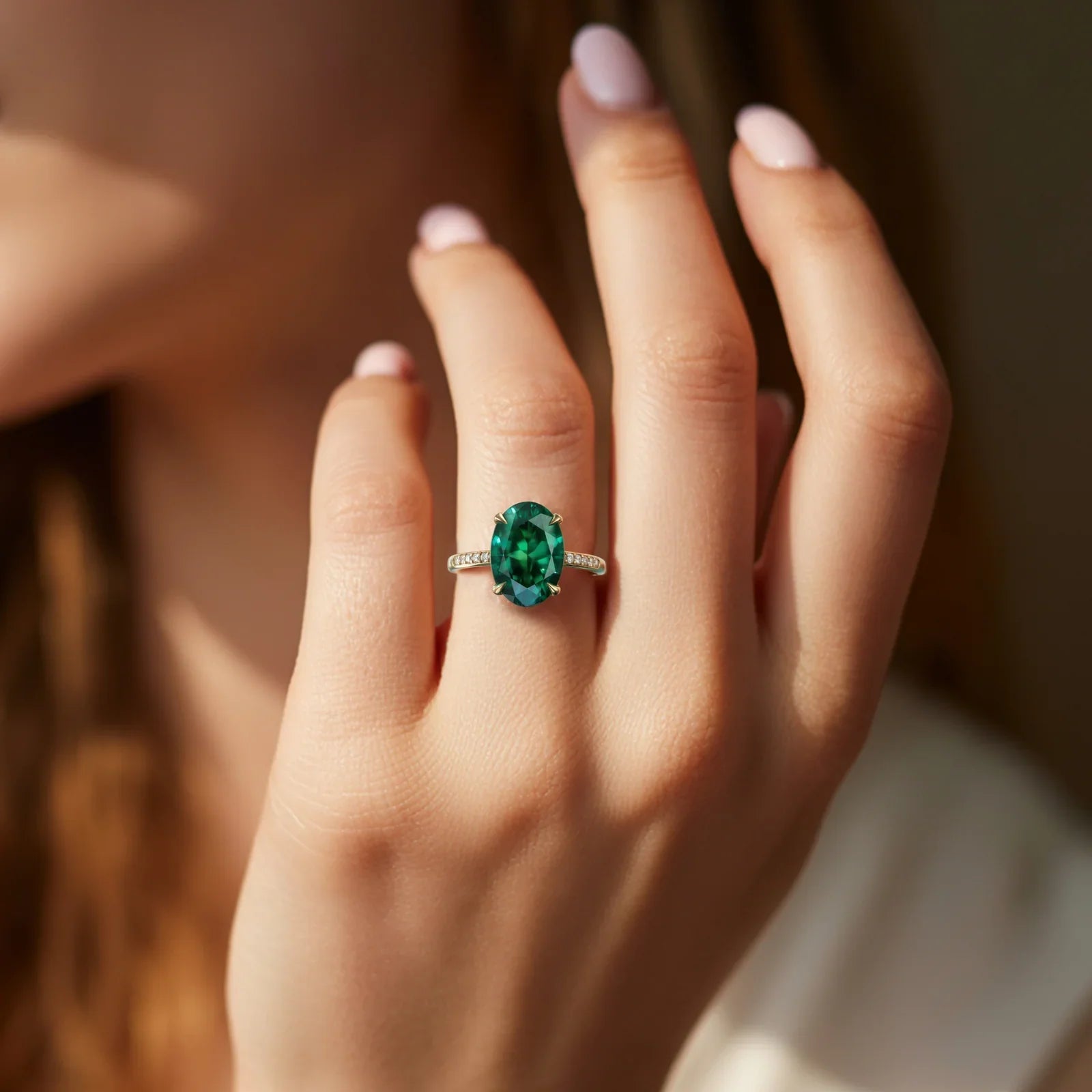 The Opaline Oval Cut Green Gemstone Ring