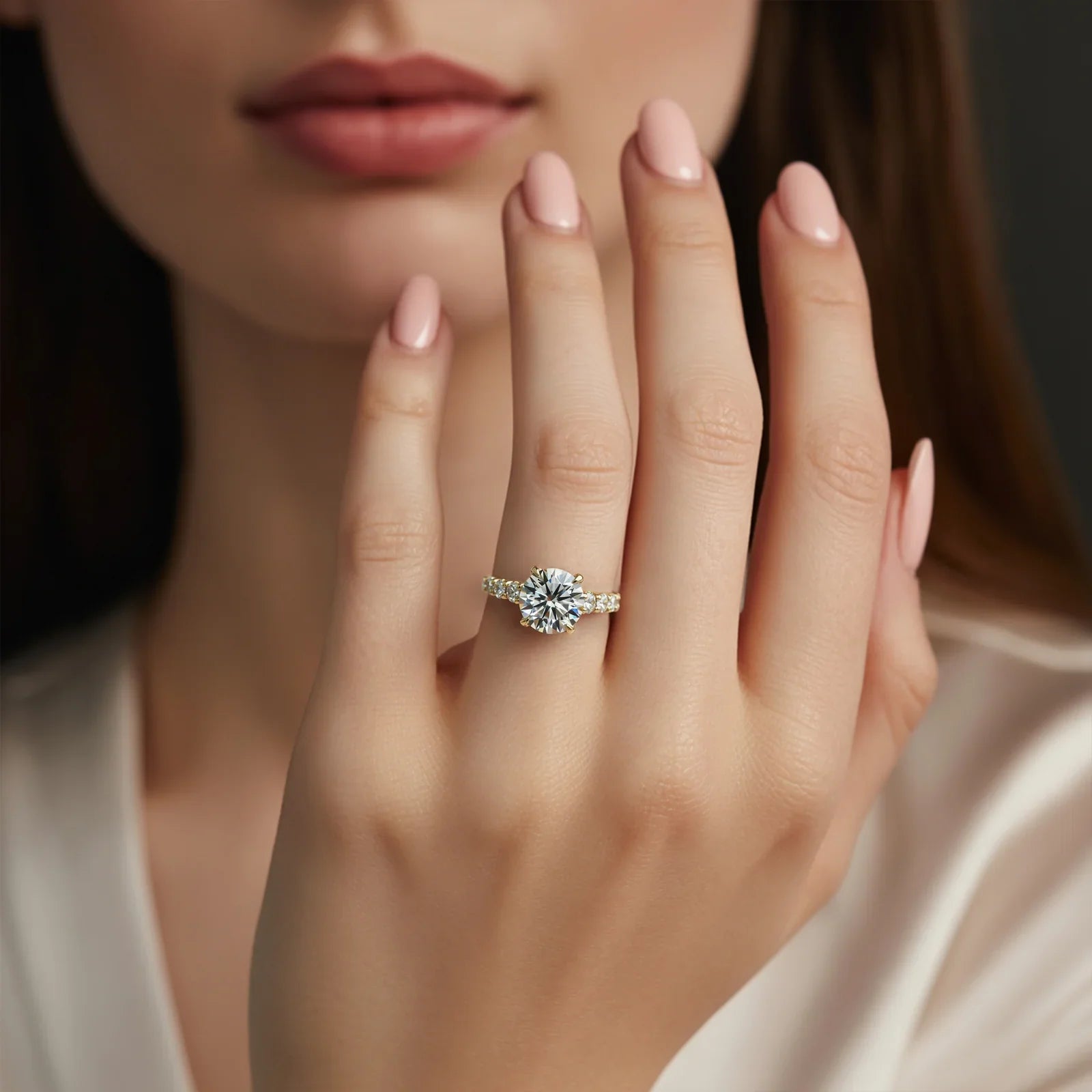 The Celestine 2CT Round Cut Moissanite Ring