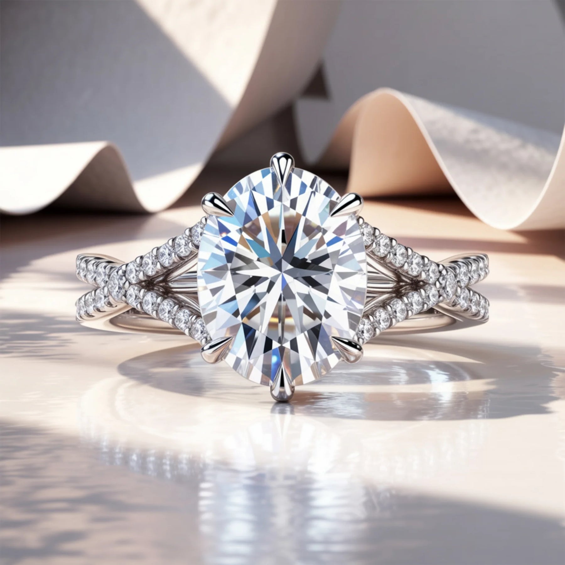 The Arabella Oval Cut Moissanite Ring