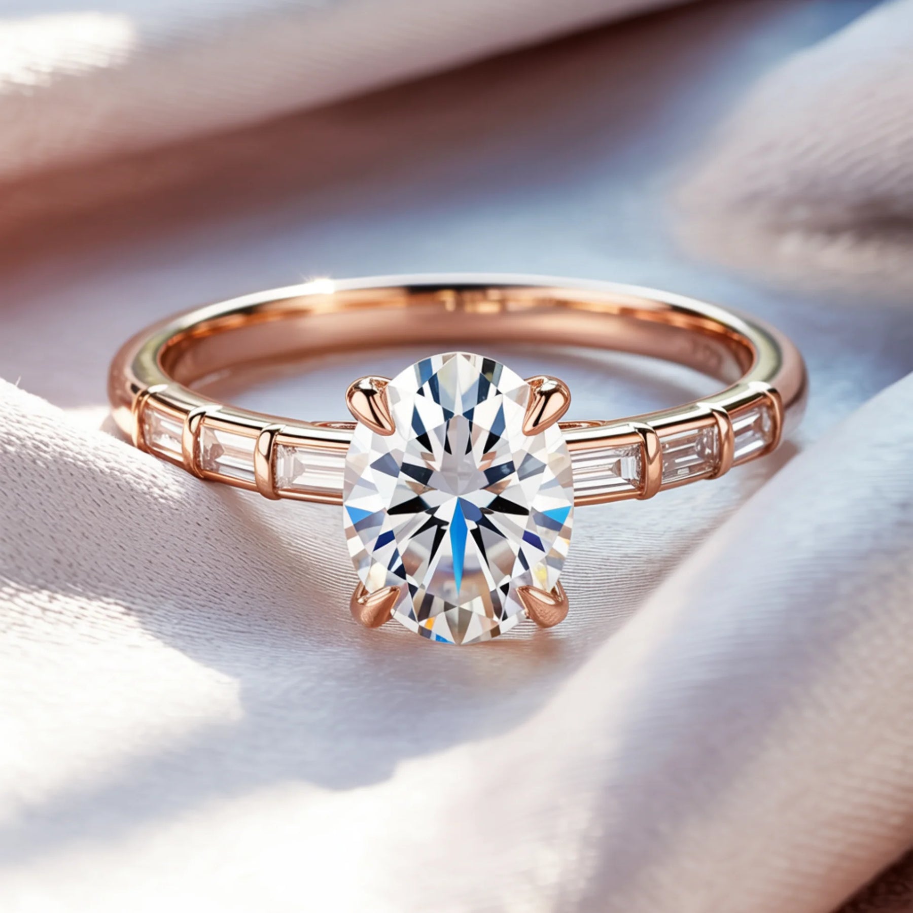 The Celeste Oval Cut Moissanite Ring