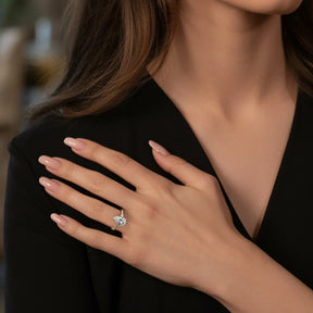 The Luna 2CT Pear Cut Moissanite Ring