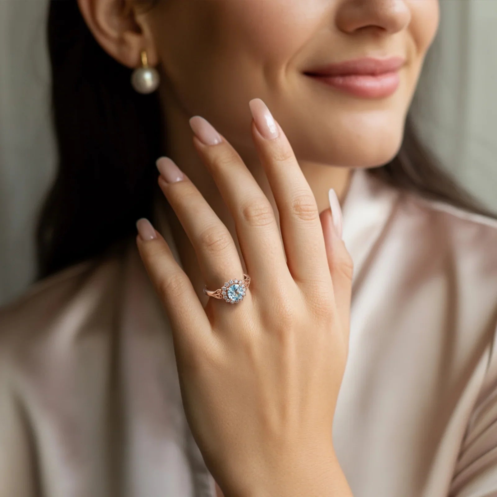 The Marinella  1CT Round-Cut Blue Gemstone Ring