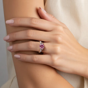 The Katalina 1.5CT Round Cut Pink Gemstone Ring