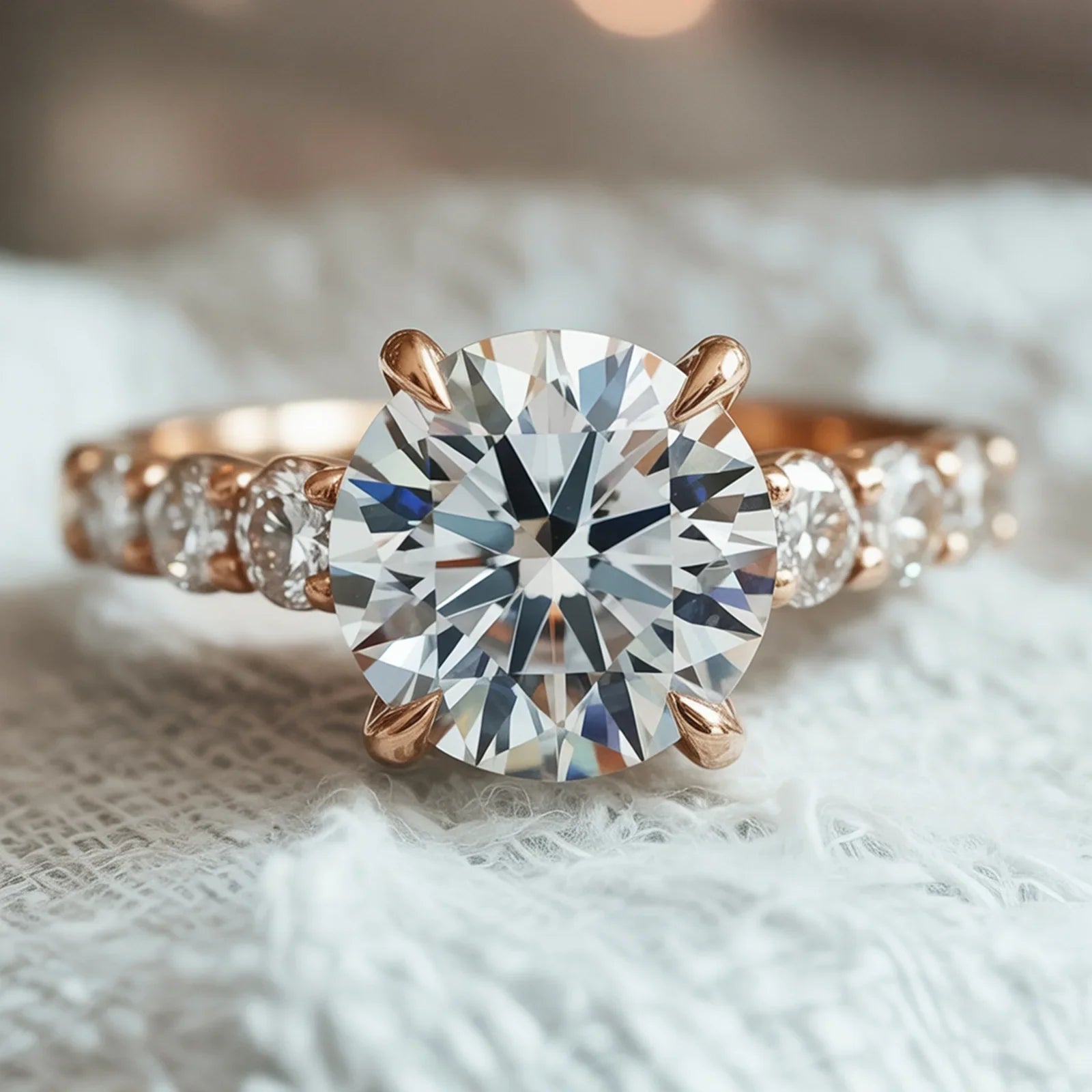 The Celestine 2CT Round Cut Moissanite Ring
