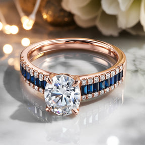 The Sapphira Round Cut Moissanite Ring