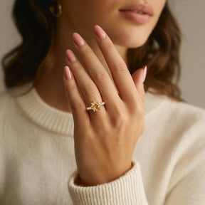 The Caterina 1CT Princess Cut Yellow Gemstone Ring