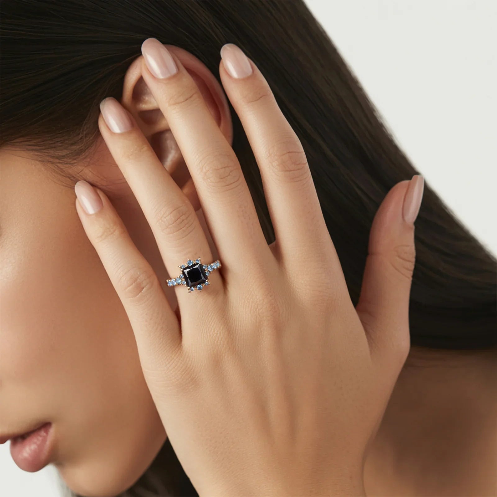 The Caterina 1CT Princess Cut Black Gemstone Ring