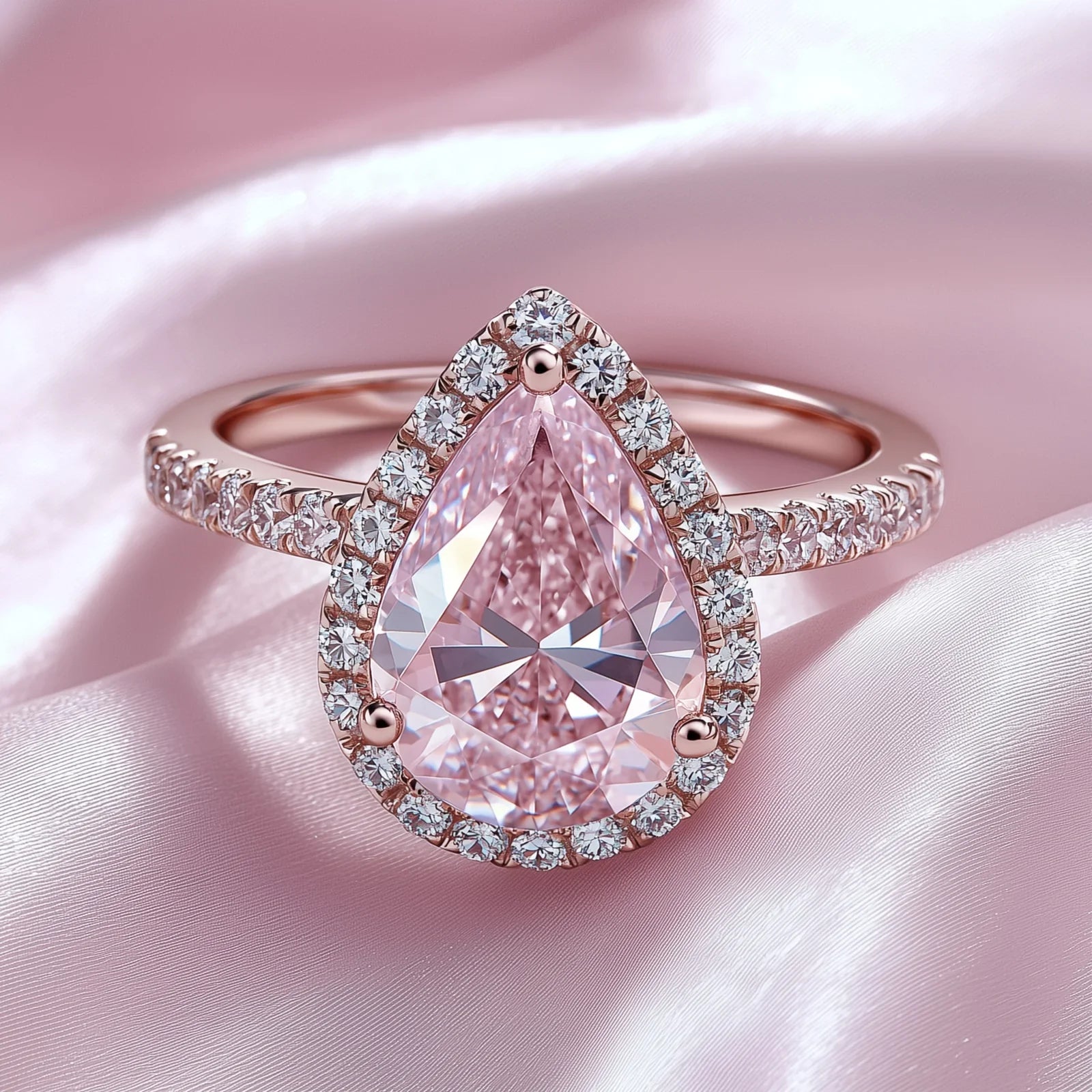 The Sabira Pear Cut Pink Gemstone Ring