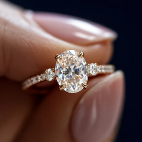 The Luna 2CT Oval Cut Moissanite Ring