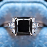 The Ulissa 2CT Asscher Cut Black Gemstone Ring