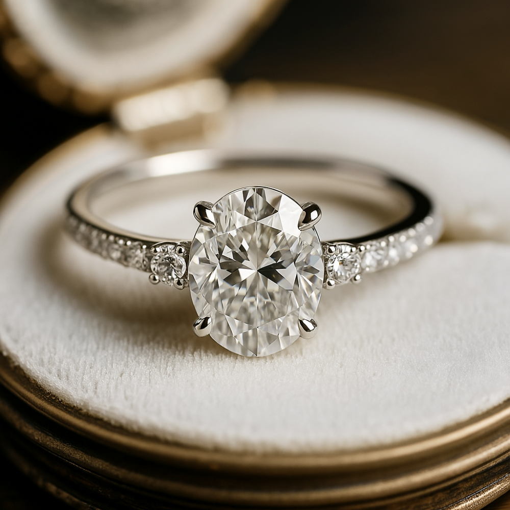 The Luna Oval Cut Moissanite Ring