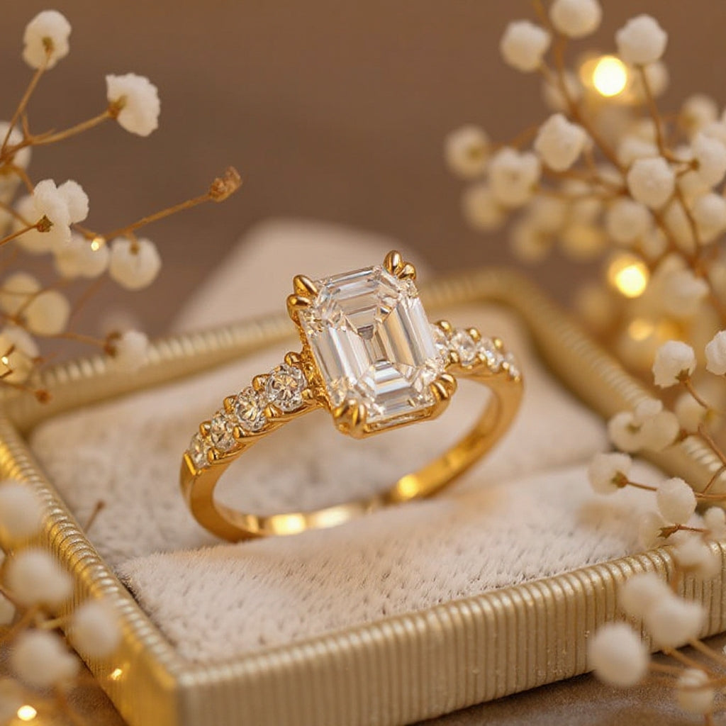 The Kiera Belle Emerald Cut Moissanite Ring