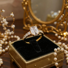 The Kiera Belle Emerald Cut Moissanite Ring