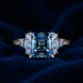 The Ulissa Asscher Cut Blue Gemstone Ring
