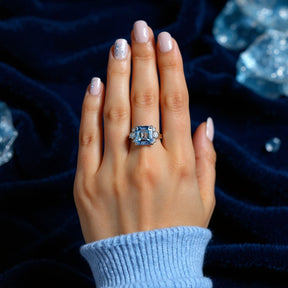 The Ulissa Asscher Cut Blue Gemstone Ring