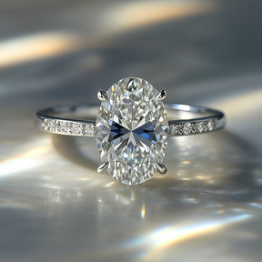 The Opaline 2CT Oval Cut Moissanite Ring