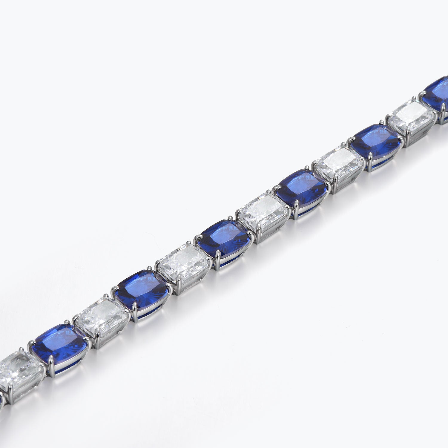 Dissoo® Blue & White Sterling Silver Tennis Bracelet