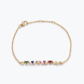 Dissoo® Rainbow Wave Bracelet in 14K Yellow/Rose Gold Vermeil,and Sterling Silver