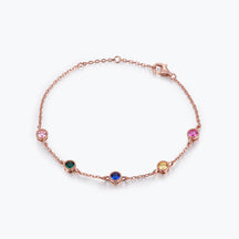 Dissoo® Rainbow Round Bracelet in 14K Yellow/Rose Gold Vermeil,and Sterling Silver