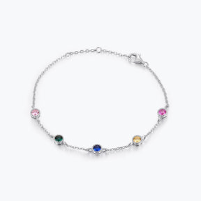 Dissoo® Rainbow Round Bracelet in 14K Yellow/Rose Gold Vermeil,and Sterling Silver