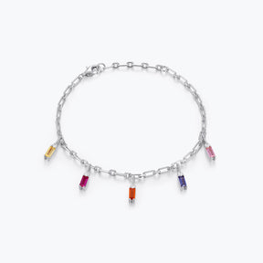 Dissoo® Rainbow Baguette Cut Bracelet in 14K Yellow/Rose Gold Vermeil,and Sterling Silver