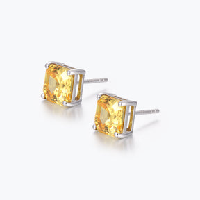 Dissoo® Yellow Asscher Cut Sterling Silver Dangle Earring