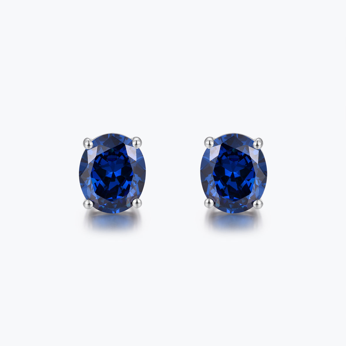 Dissoo® Sapphire Blue Galaxy Oval Sterling Silver Stud Earring