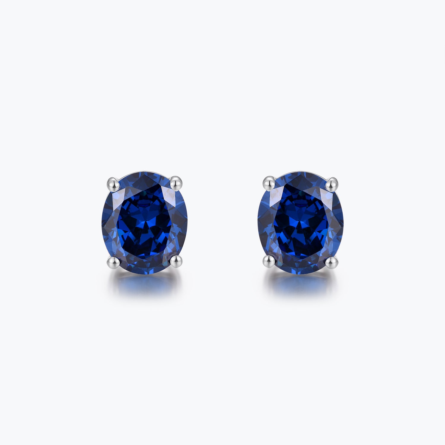 Dissoo® Sapphire Blue Galaxy Oval Sterling Silver Stud Earring