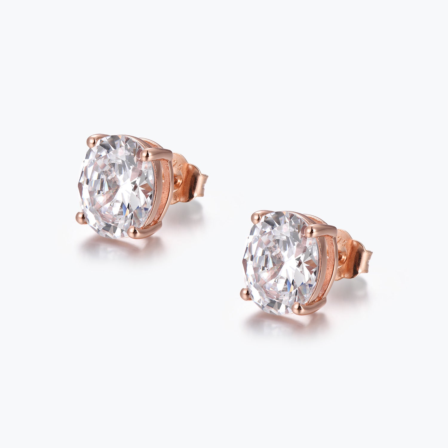 Boucles d'oreilles Dissoo® ovales en argent sterling et diamant de laboratoire